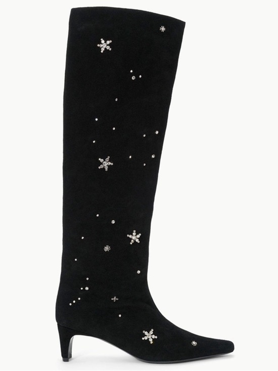 STAUD Shoes - STAUD Wally Black Suede Knee High Boots in Starry Night Embellished SOLD OUT